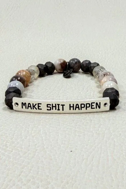 Sassy Bracelet "Make Sh*t Happen" Silver