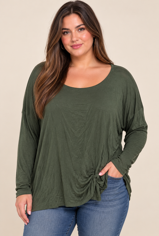 Heimish Ruched Long Sleeve Top