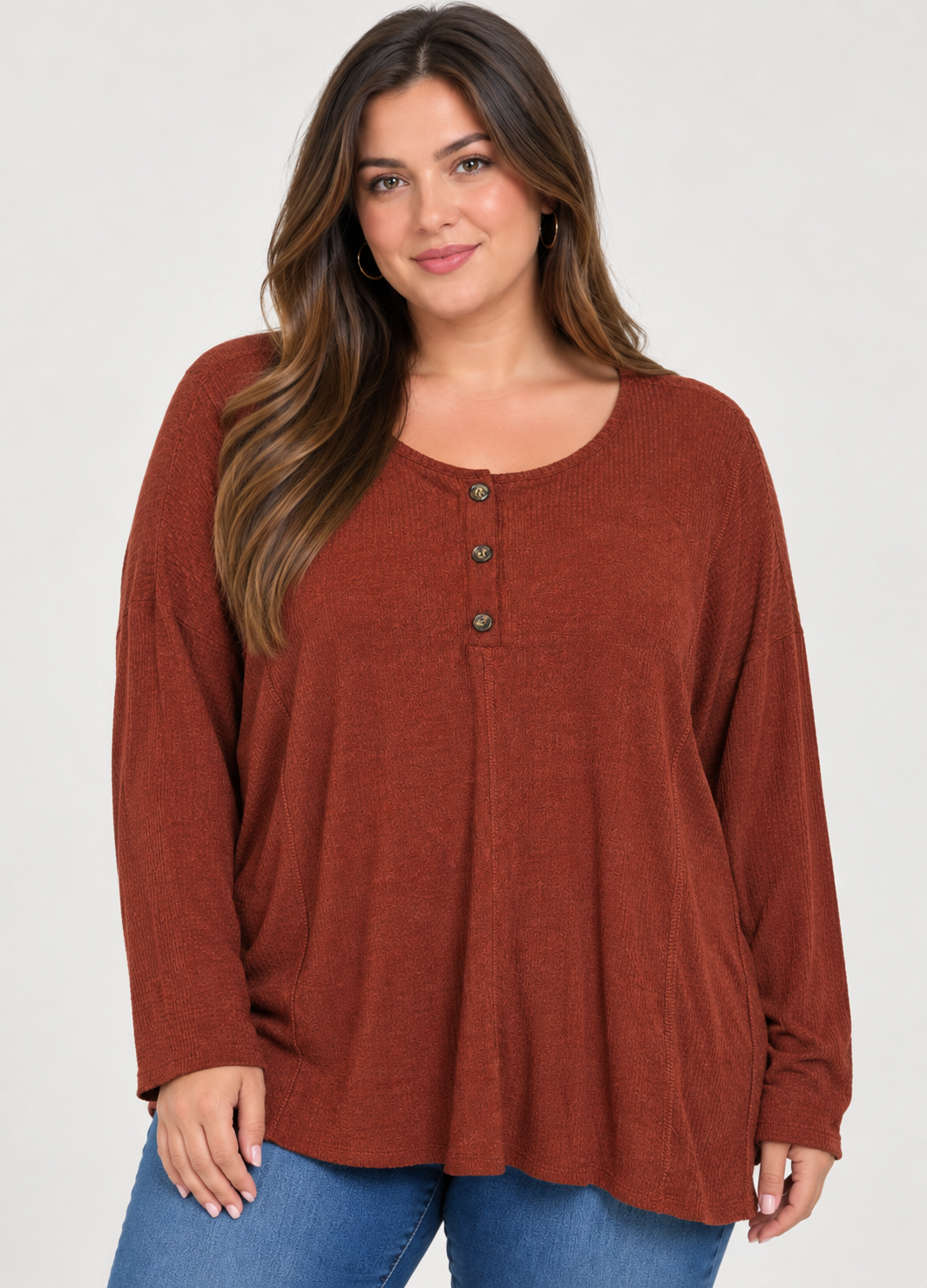 Heimish Henley Long Sleeve Relaxed Fit Top