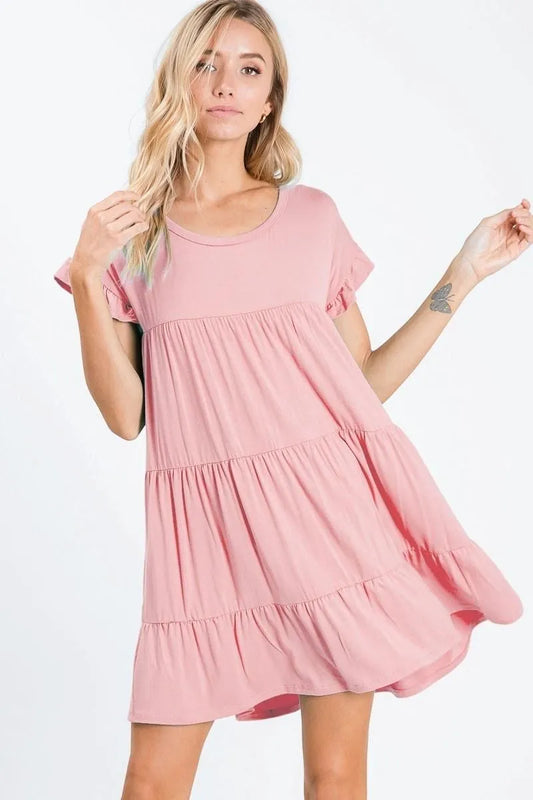 BiBi Tiered Babydoll Dress