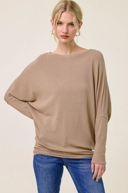 Charlotte Avery Crepe Hacci Dolman Sleeve Top